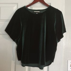 Madewell Green Velvet Butterfly Top